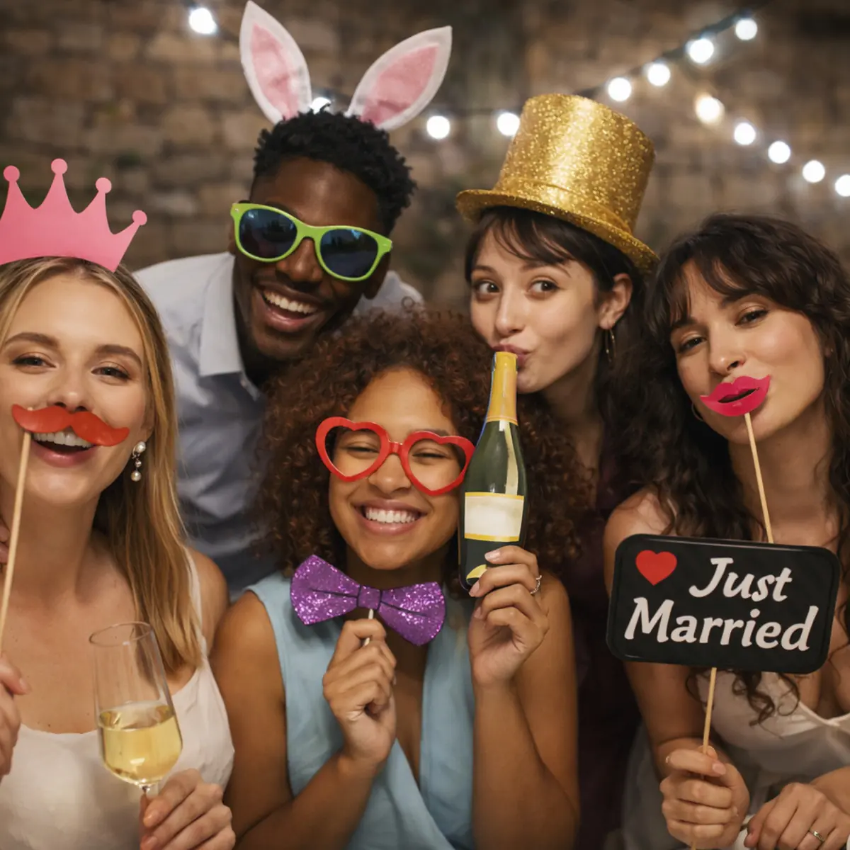 Friends celebrating together at a birthday party